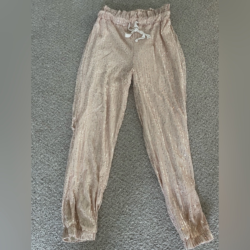 Rose Gold Sequin Joggers